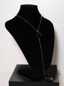 collana levis catena dorata minimalista e pietre onice