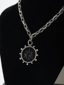 collana regalis - catena a maglie intrecciate argento con medaglia art déco