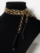 collana free catena oro - gocce di onice