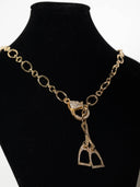 collana kelly -serie amazzone placata  staffe oro moschettone brillantini