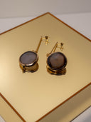 orecchini agata naturale – bordata oro  Asta  color oro