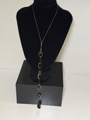 catena black perline onice nero bordatura oro
