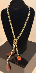 Collana 3 coralli bordati con lunghezze catene a 3 livelli