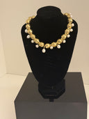 choker mezzi cristalli perline con gancino oro,elastico