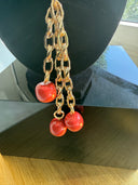 Collana 3 coralli bordati con lunghezze catene a 3 livelli