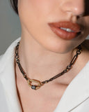 choker nomore  placato oro- moschettone brillanti