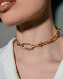 choker nomore catena placata oro moschettone oro