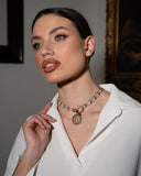 collana sigilium - serie amazzone bicolore  catena argento fermaglio medaglia  stemma