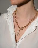 collana kelly -serie amazzone placata  staffe oro moschettone brillantini