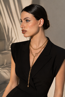 collana corona - serie amazzone- acciaio dorato  lunghezza adattabile